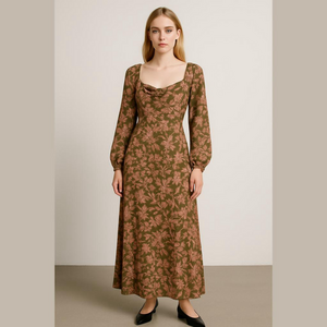 Dress Forum LA green and pink Midi Dress Size Small coquette milkmaid aesthetic